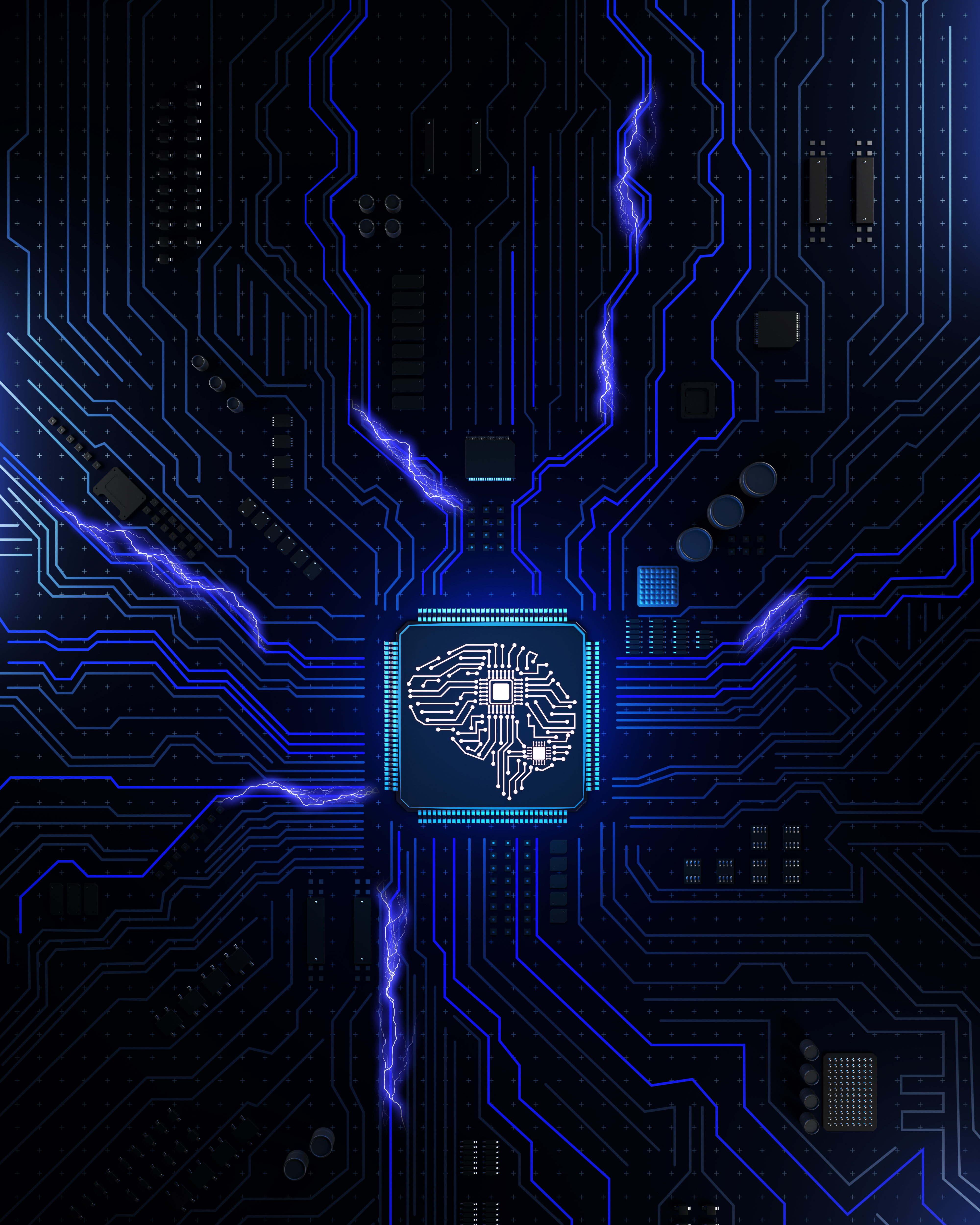 computer circuit board socket in the form of a brain