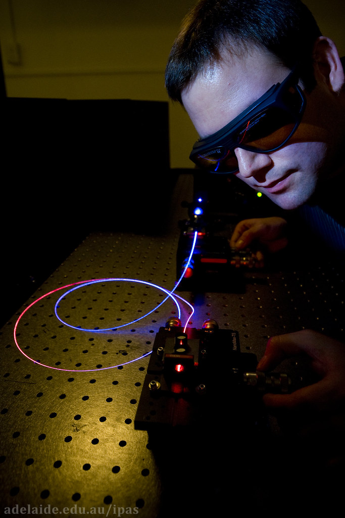 “001 Researcher observing fibres” by IPASadelaide is licensed with CC BY 2.0. To view a copy of this license, visit https://creativecommons.org/licenses/by/2.0/